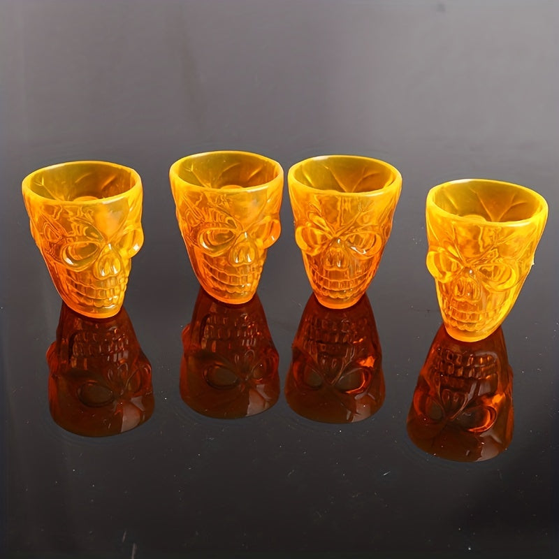 4pc Halloween Skull Shot Glasses Unbreakable Shot Cups Plastic Halloween Cups