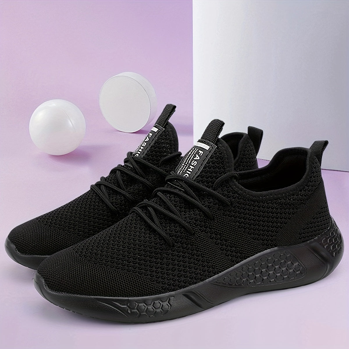 Women's Letter Patched Running Shoes Lace Up Outdoor Casual Sneakers
