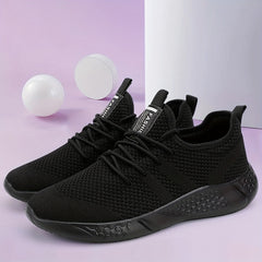 Women's Letter Patched Running Shoes Lace Up Outdoor Casual Sneakers
