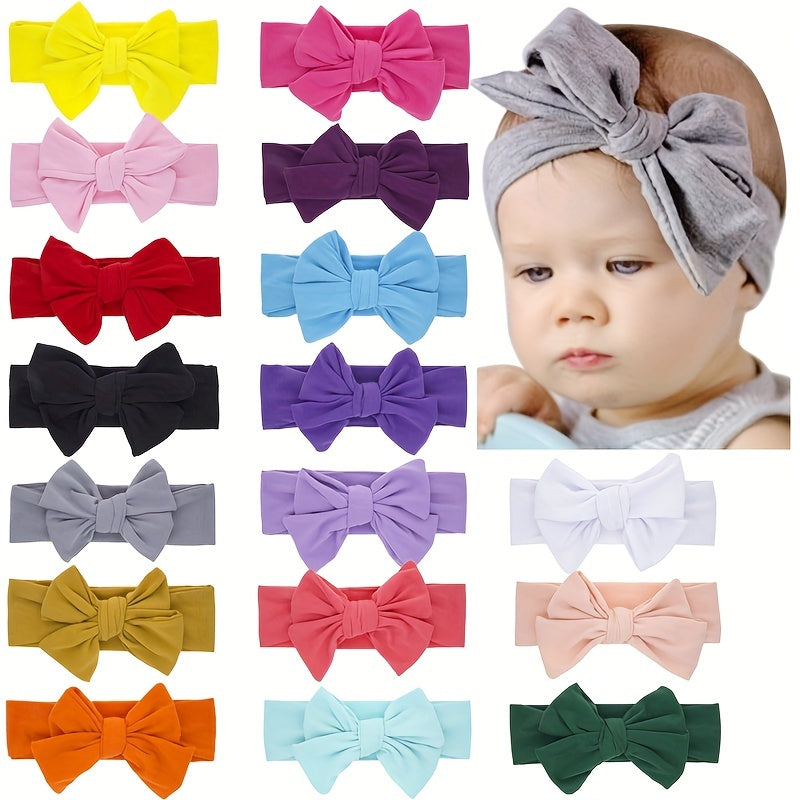 Baby Girl's Bowknot Turban Toddler Hairbands Soft Hair Accessory