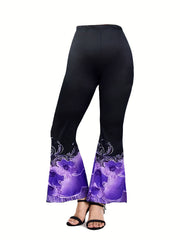 Floral Print Peplum Top & Flared Leg Pants 2 Piece Set