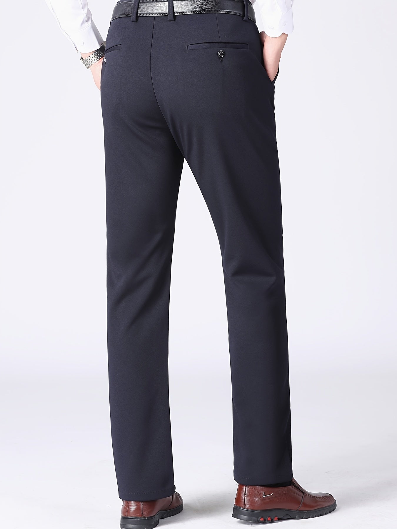 Men's Solid Dress Pants for Business
