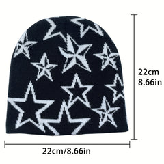 Pentagram Knitted Hat Jacquard Hat Hip Hop Hat Outdoor Sports Street Hat