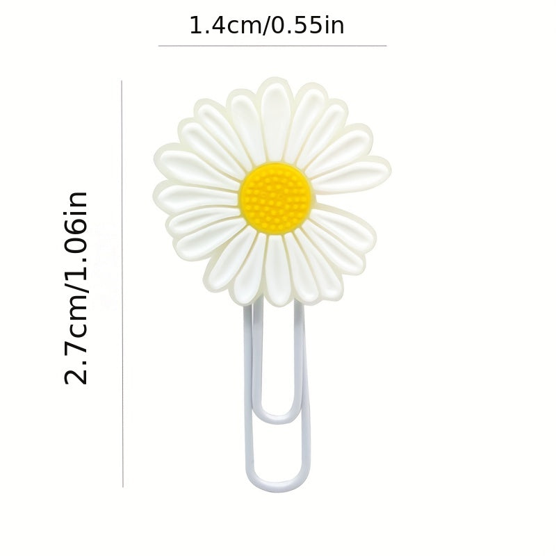 Colorful Flower PVC Paper Clip Bookmarks for Students