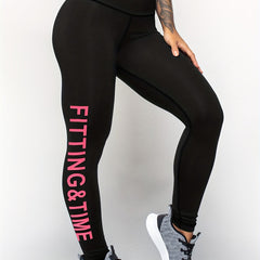 Letter Print Yoga Pants Slim Fit Yoga Leggings