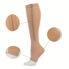 Toeless Compression Socks for Yoga & Fitness - Sports Thigh Long Stockings