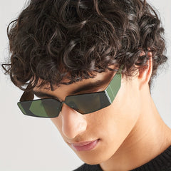 Men's Rimless Street Style Sunglasses Retro Mixed Glasses