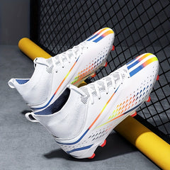 Youth Soccer Cleats Anti Skid Breathable Lace Up Outdoor Training Foot Bowl