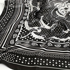 Paisley Print Square Scarf Dotted Silk Hijab Women Head Wraps Shawl