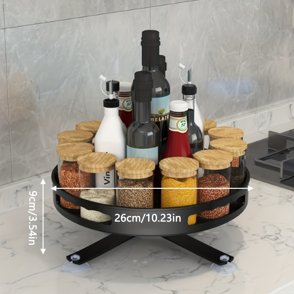 Turntable Organizer Spice Spinner Seasoning Rack Holder