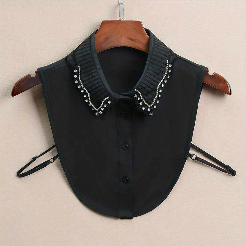 Stylish Collar Diamond Trim False Collar For Women
