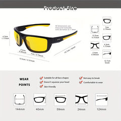 Men's Polarized Square Frame Sunglasses UV Protection