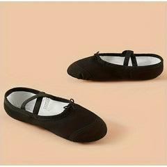 Girl's Canvas Ballet Shoes Non Slip Adjustable Dance Shoes