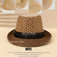 Men's Summer Straw Hat Outdoor Sunshade Hat Jazz Hat