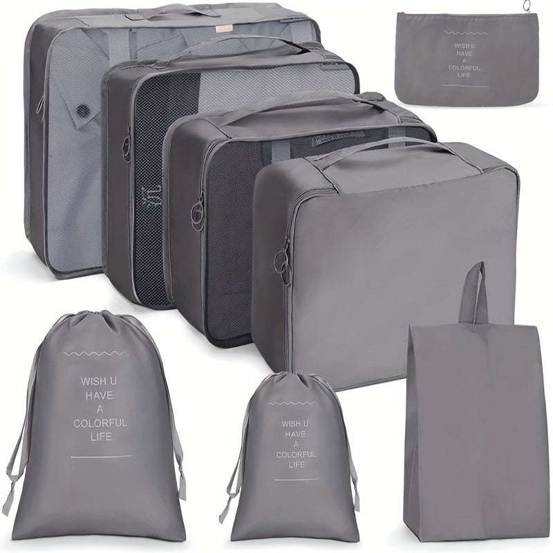 8-Pcs Travel Luggage Bag Set - Dustproof Clothes Organizers