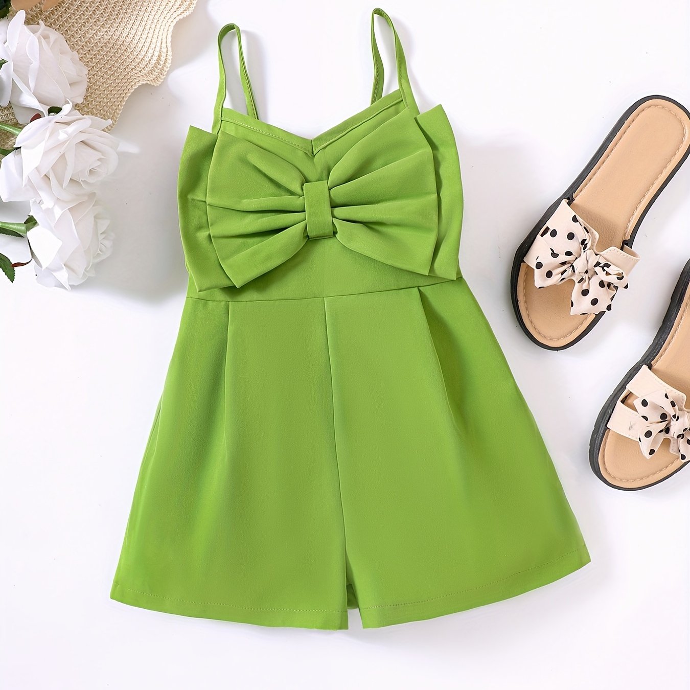 Bow Cami Rompers Jumpsuits for Toddlers