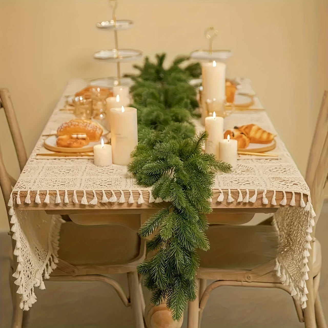 Artificial Green Christmas Wreath Pine Branch Decor