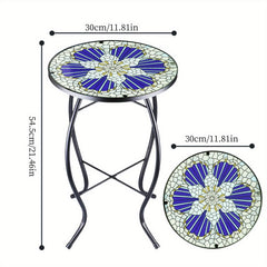 Metal Glass Small Round Table Living Room Side Table