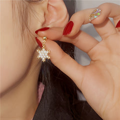 Christmas Snow Stud Earrings Party Jewelry Holiday Birthday Gift