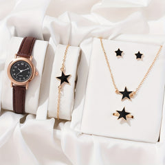 6 Piece Star Accessories Quartz Watch Set for Men