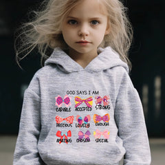Bow & GOD SAYS I AM Pattern 2pcs Activewear Sets For Girls