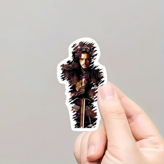 Jon Snow Sticker with Kiss Cut - Game of Thrones Fan Art