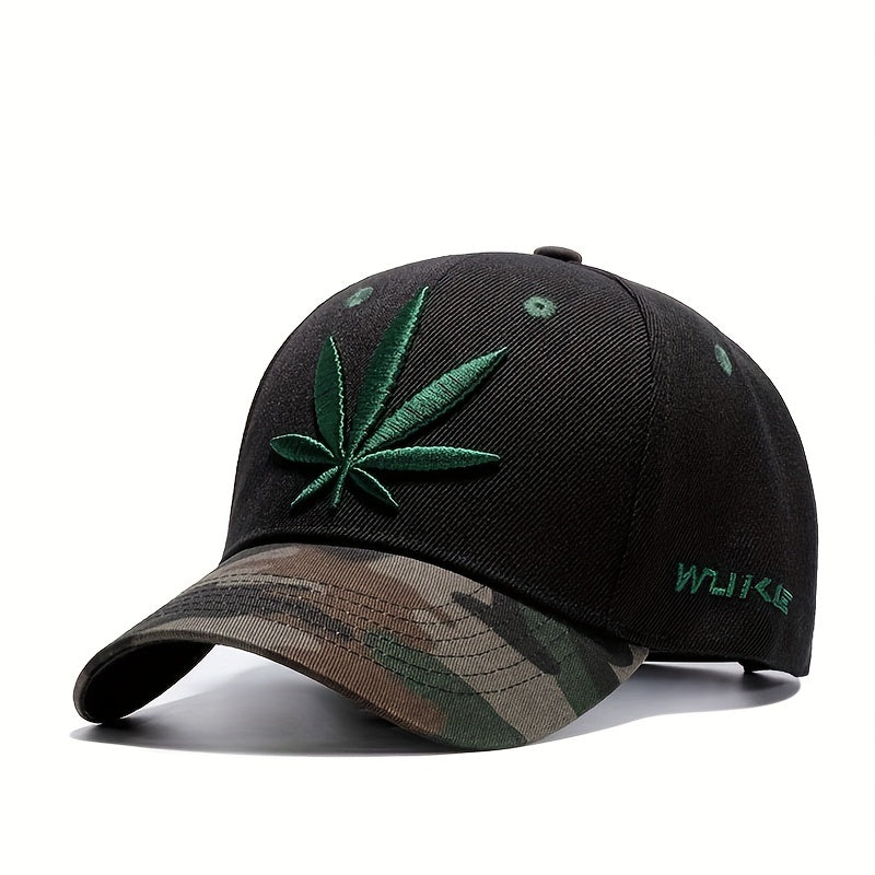 Men's Adjustable Casual Maple Leaf Baseball Cap Spring Fall Summer