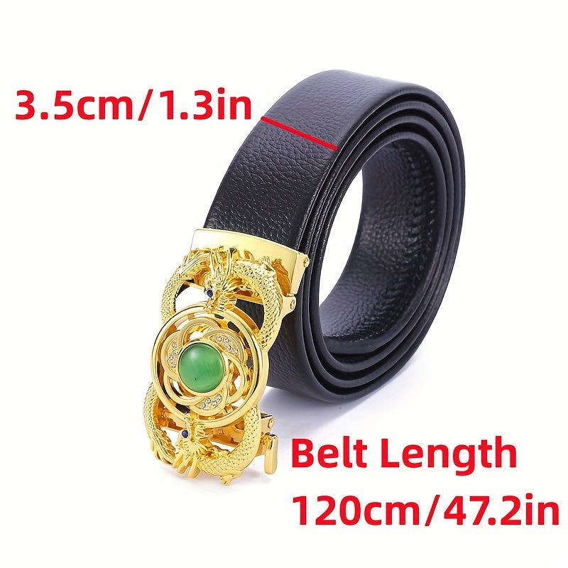 Arrival Alloy Men's Leather Belt Rhinestone Inlaid Belt Vintage Business Casual