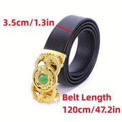 Arrival Alloy Men's Leather Belt Rhinestone Inlaid Belt Vintage Business Casual