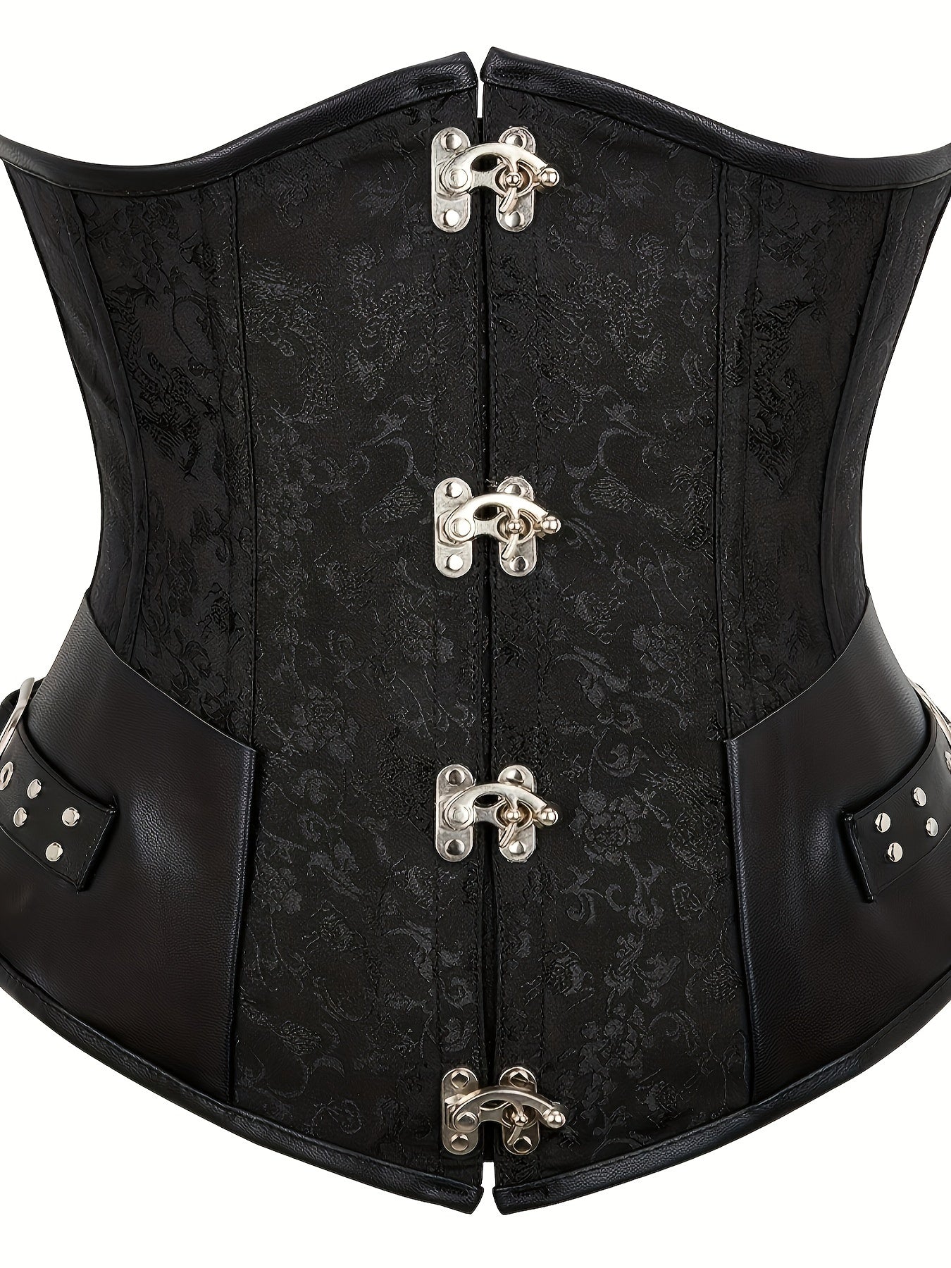 Gothic Strapless Corset Bustier Tummy Control Lace Up Jacquard Body Shaper