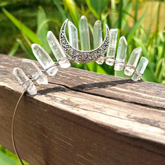 Crystal Quartz Rhinestone Tiara Headband for Weeding Parties
