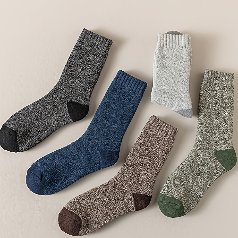 5 Pairs Men's Winter Thickened Velvet Warm Socks
