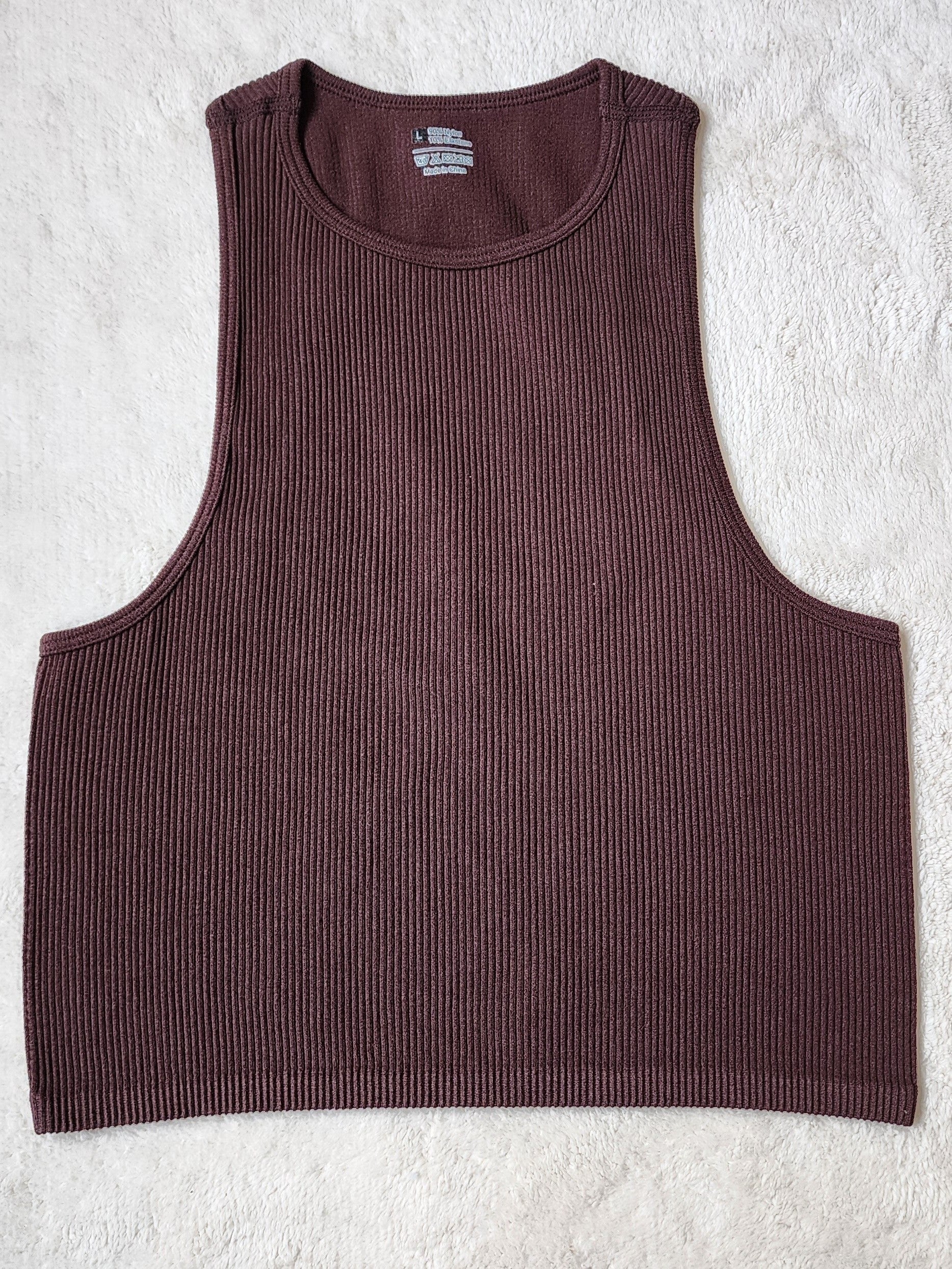 Ribbed Sports Yoga Tank Top Racerback Sleeveless Crop Top