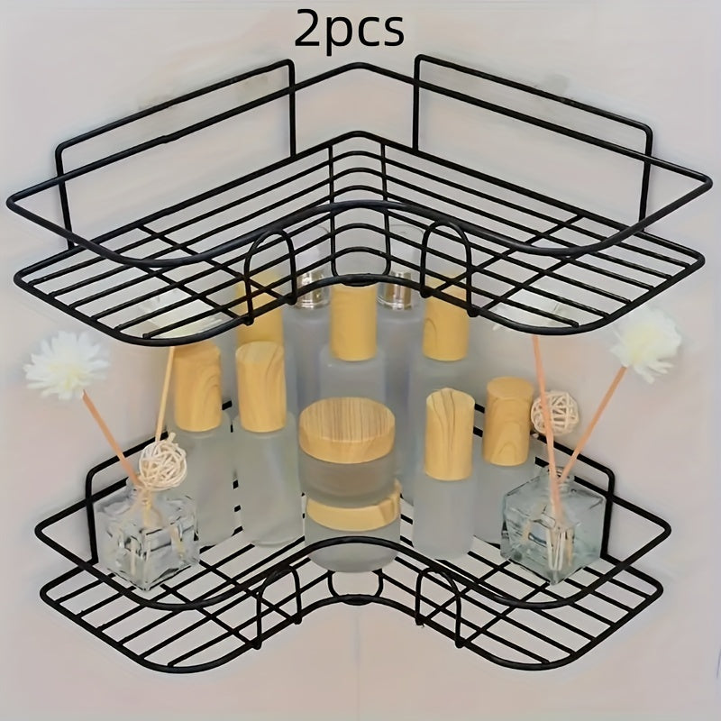 Triangle Wall Mounted Shower Caddy Rack Bathroom Kitchen Storage Organization