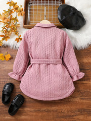 Girls' Button Down Collar Tunic Dress Casual Dresses For Vacation