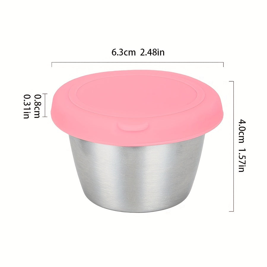 Stainless Steel Sealed Dipping Cup With Silicone Lid