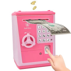 Kids Fingerprint Security Bank ATM Real Money Savings Gift