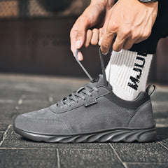 Men's Breathable Casual Lace Up Sneakers Comfortable Solid Shoes