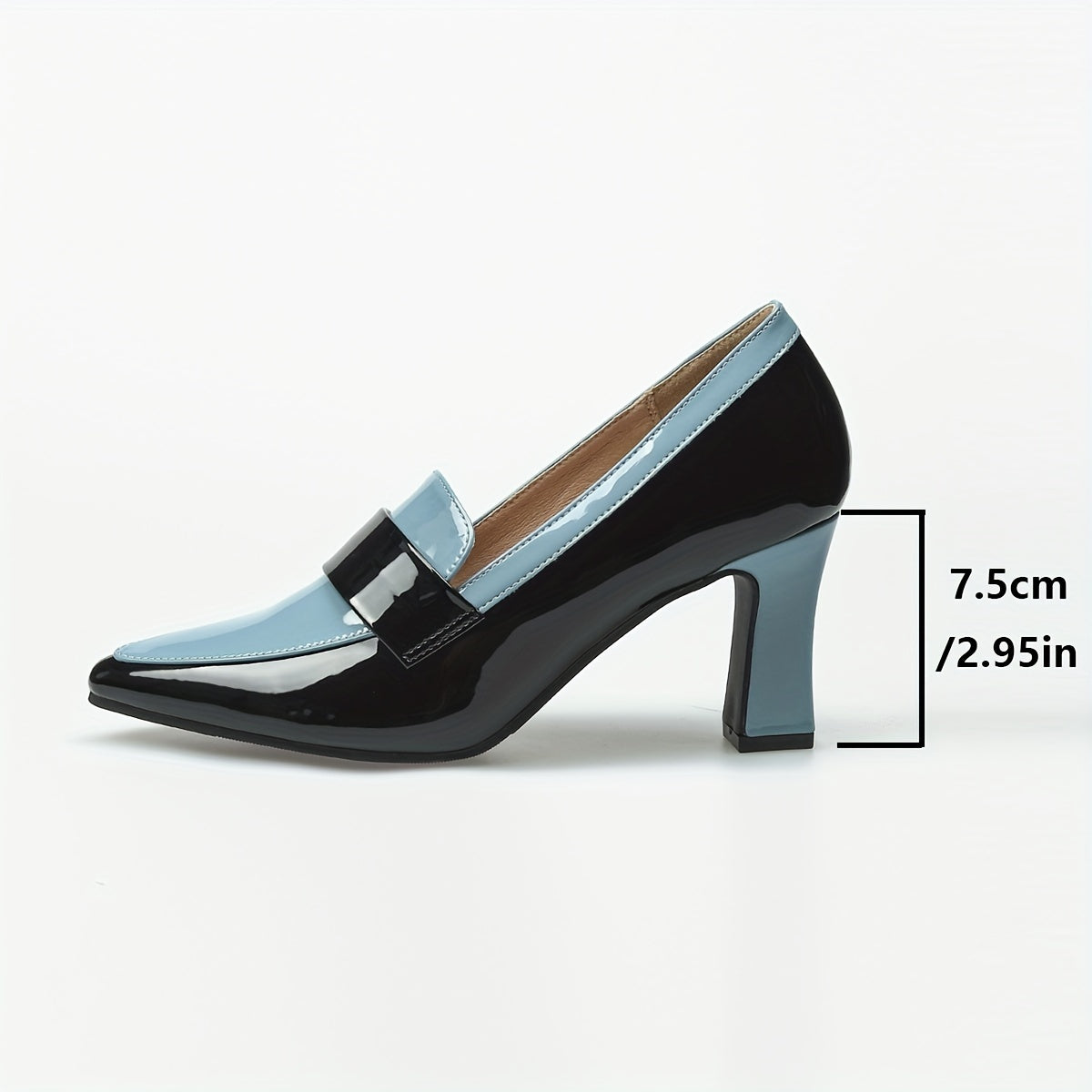 Women's Colorblock Chunky High Heel Pumps