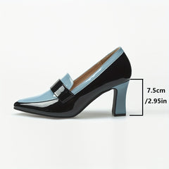Women's Colorblock Chunky High Heel Pumps