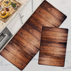 Wood Grain Print Rug Plank Striped Pattern Machine Washable Carpet