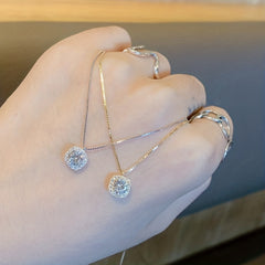 Cubic Zirconia Pendant Necklace For Girls