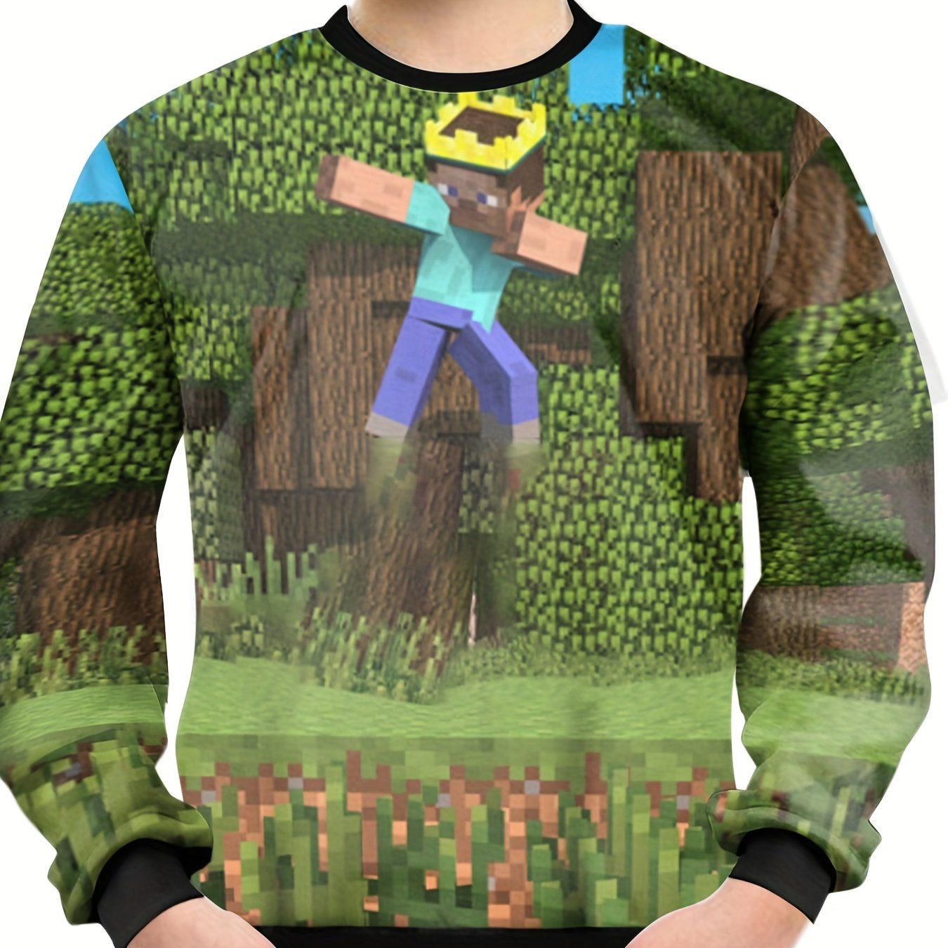 Pixel Prince Print Kid's Sweatshirt Unisex Pullover for Spring Fall Winter