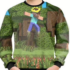 Pixel Prince Print Kid's Sweatshirt Unisex Pullover for Spring Fall Winter