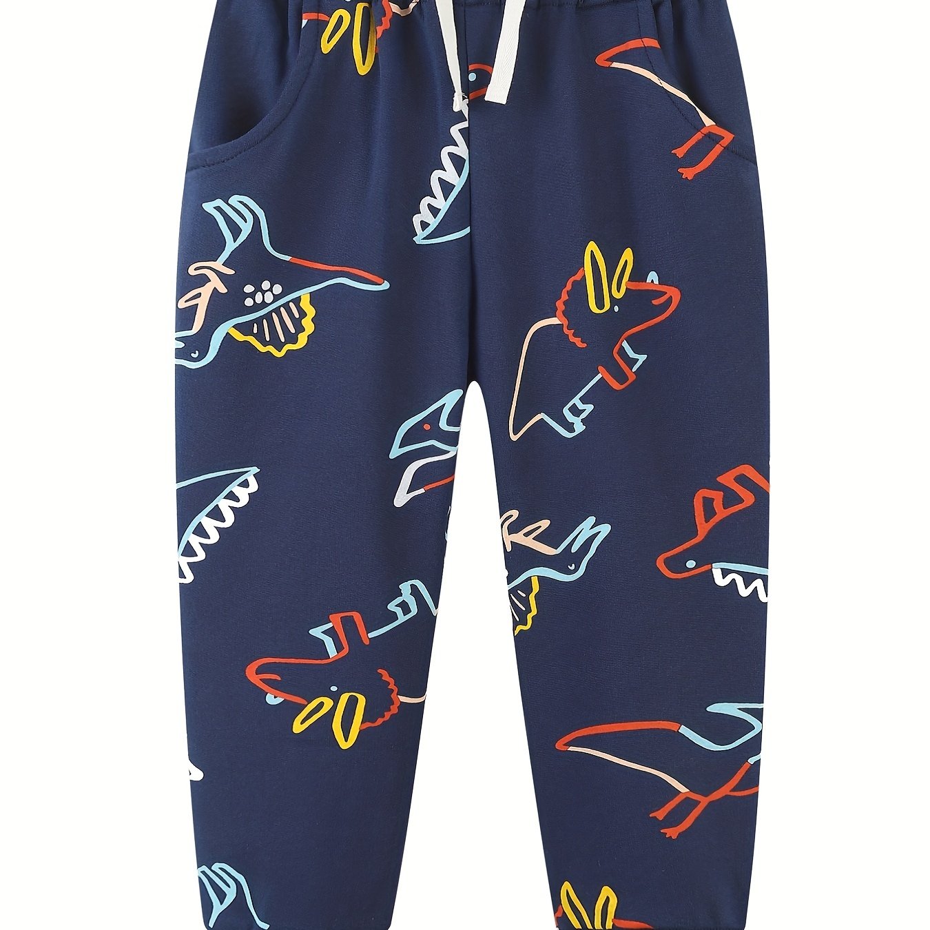Colorful Dinosaurs Full Print Boys Sweatpants