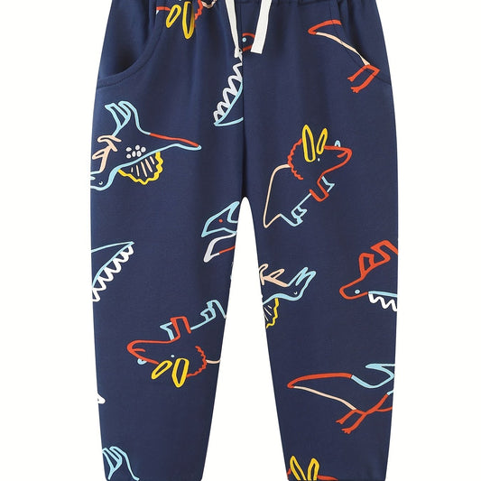 Colorful Dinosaurs Full Print Boys Sweatpants