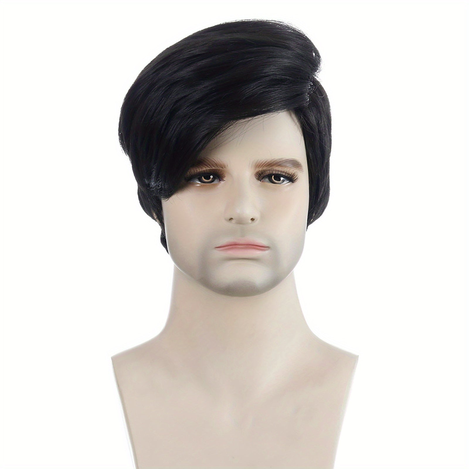 Men's Synthetic Short Wig Heat Resistant Silk Wig + Hair Net