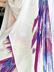 Bird Print Side Split Cover Up with Drawstring Waistband Coverup Pants