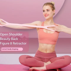 Figure Eight Stretch Pull Belt Back Chest Training Yoga Resistance Rope