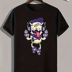 Funny Cartoon Print Men's Graphic T shirt For Summer